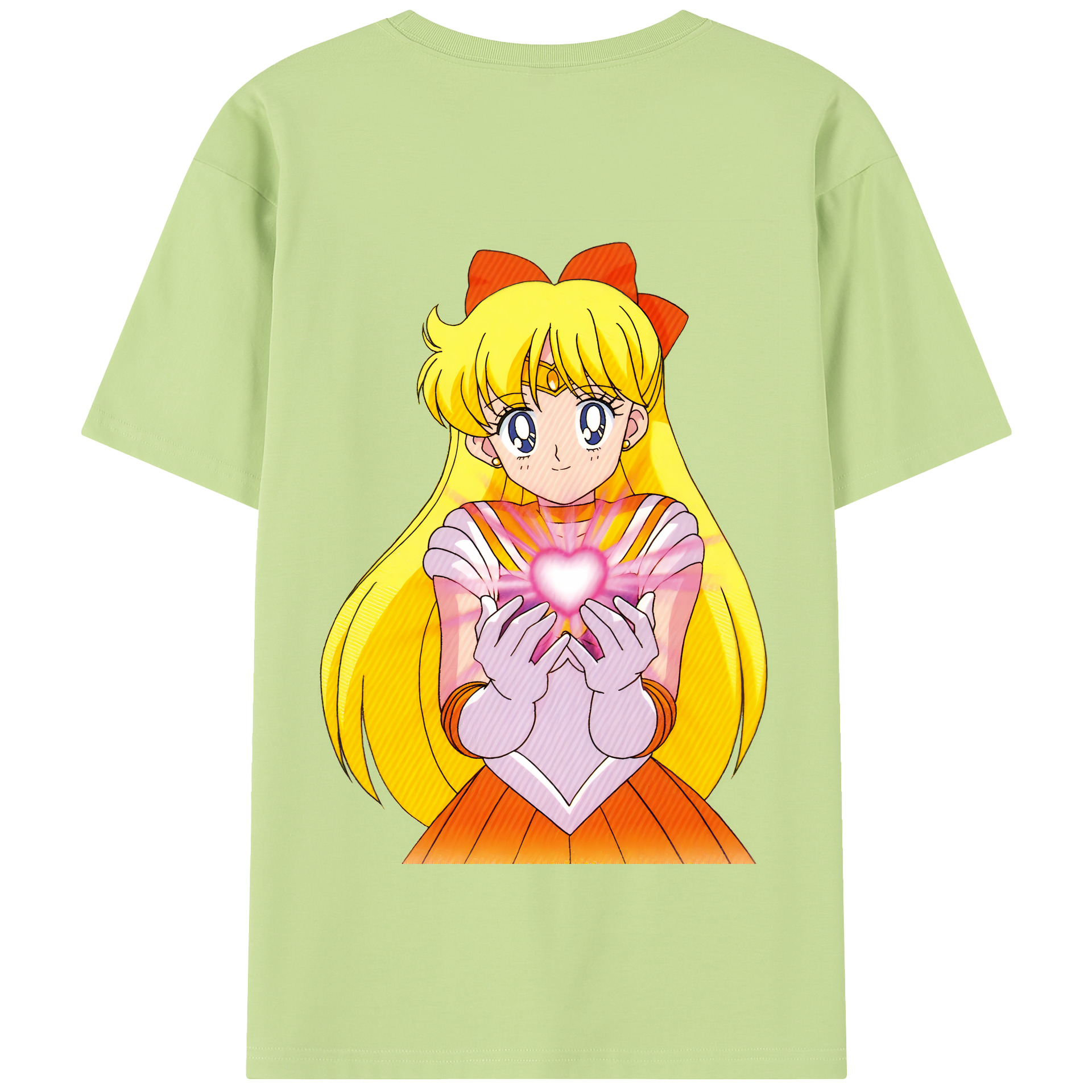 （画像用） 美少女戦士セーラームーン 愛野 美奈子 あいの みなこ Sailor Moon Aino Minako 綿100％半袖Tシャツ（背面プリント）